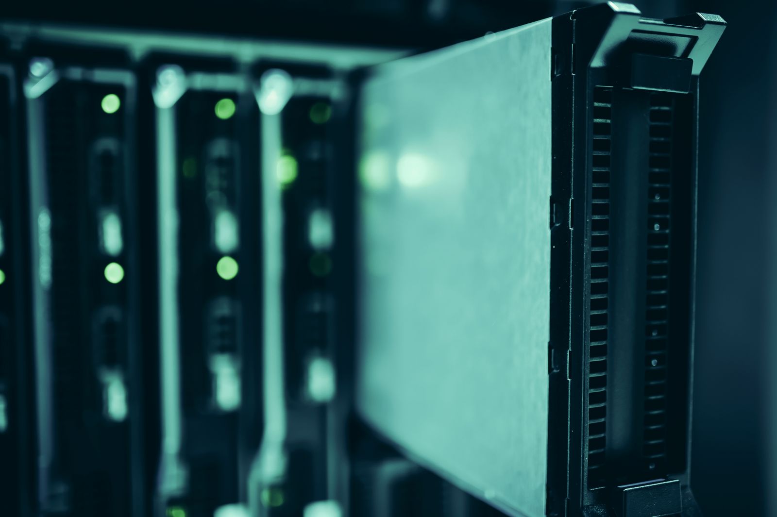 Close-up of a server rack