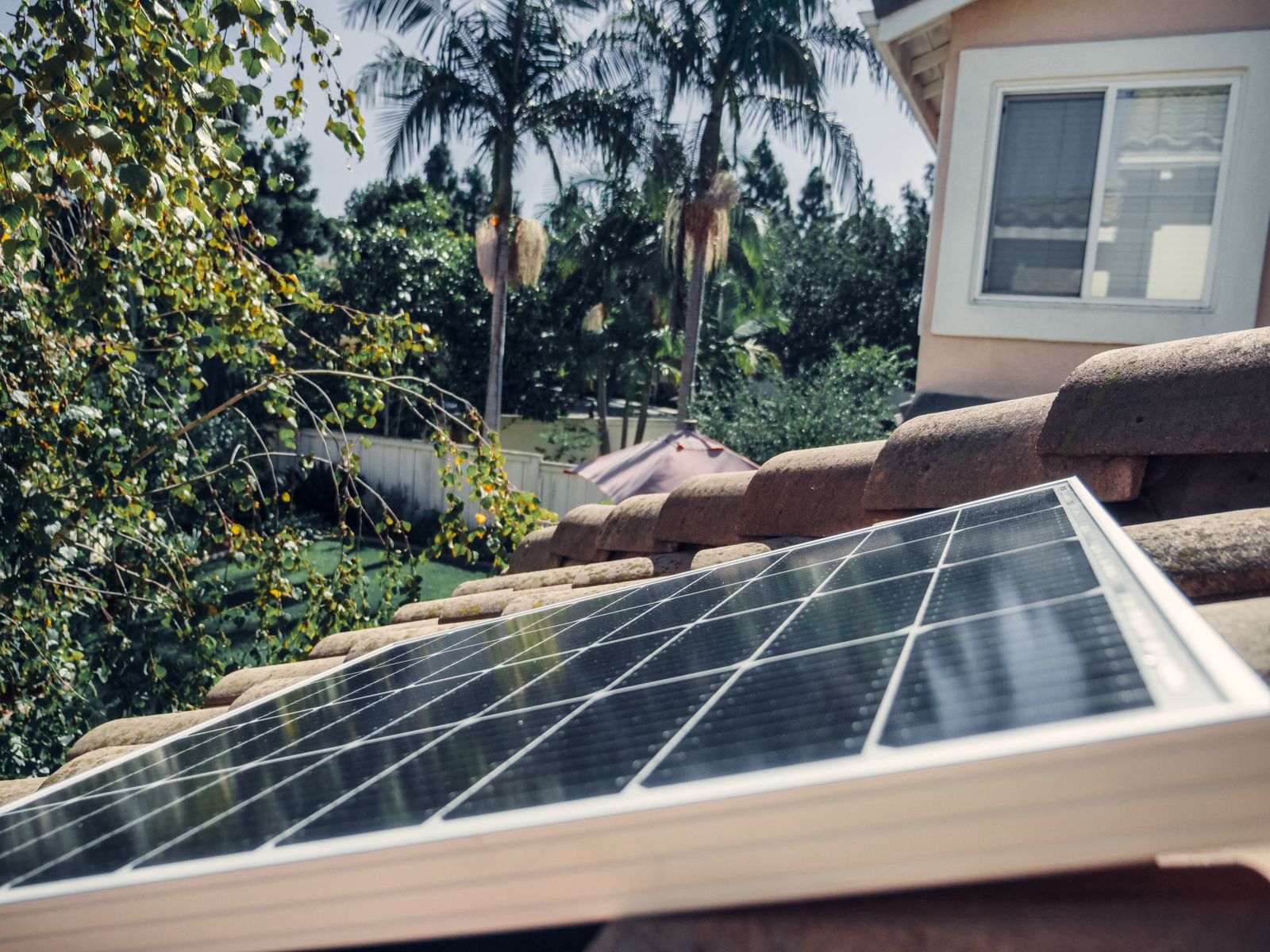 Close-up of solar panels